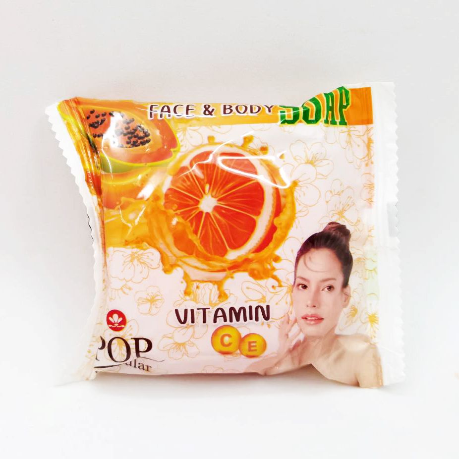 สบู่ วิตามินซี แอนด์อี เพื่อผิวกระจ่างใส ช่วยลดจุดด่างดำ รอยดำจากสิว หน้าใส ผิวใส ฟื้นฟูผิว ขาวใสเป็นธรรมชาติ