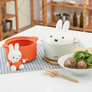 หม้อเซรามิก Miffy porcelain crockpot  จากเกาหลี 🇰🇷 ฝาหม้อเป็นหูกระต่าย หม้อดินเผา