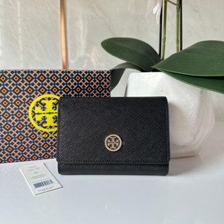 กระเป๋าสตางค์ ใบสั้น TORY BURCH ROBINSON MEDIUM FLAP WALLET PINK SACHET