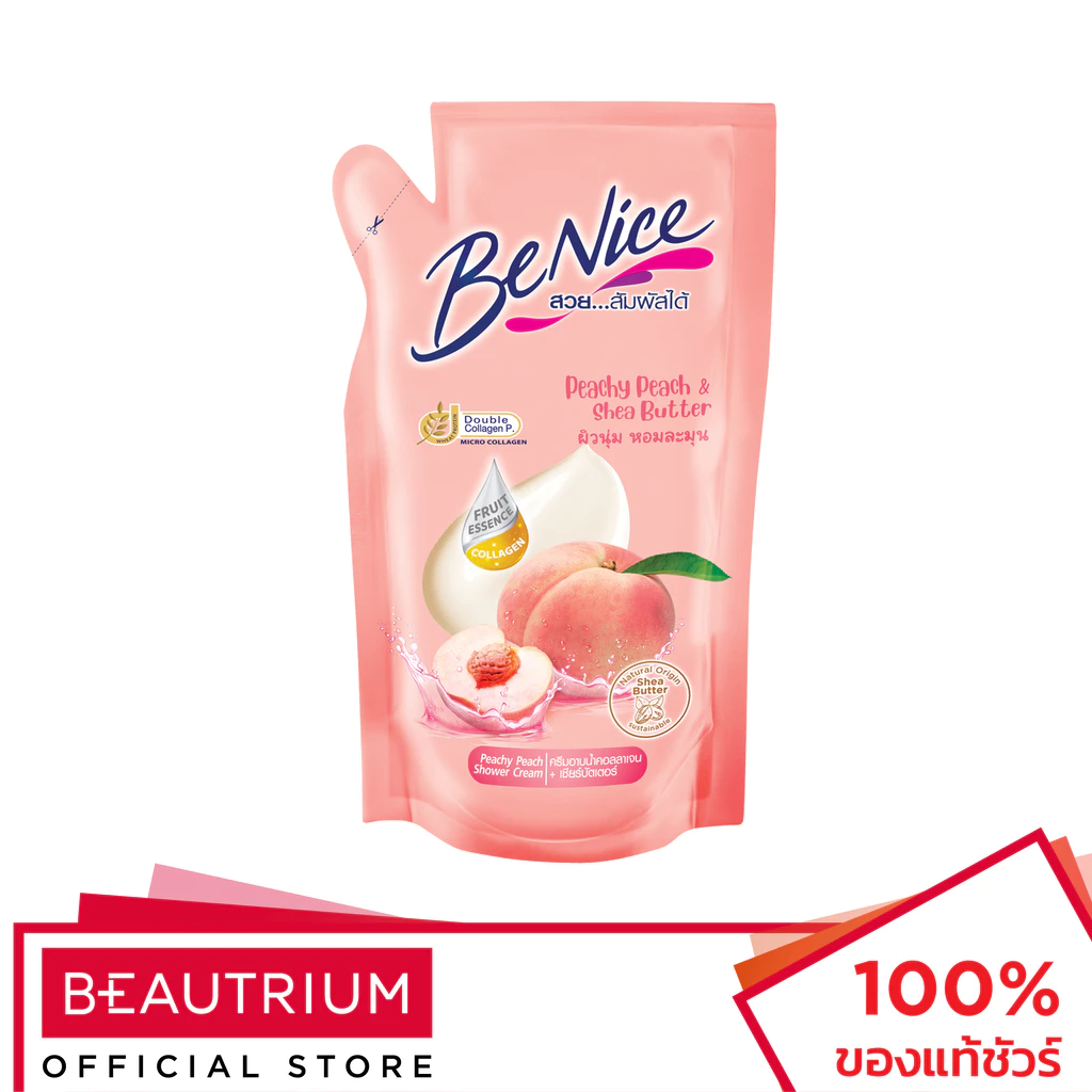BENICE Shower Cream Peachy Peach & Shea Butter ผลิตภัณฑ์ทำความสะอาดผิวกาย 400ml