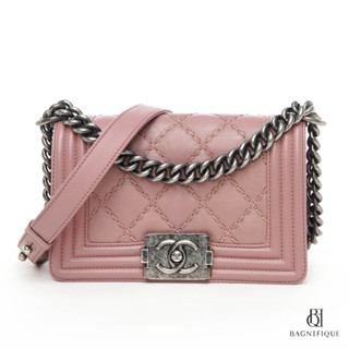 CHANEL BOY 8" BABY PINK CALF RHW