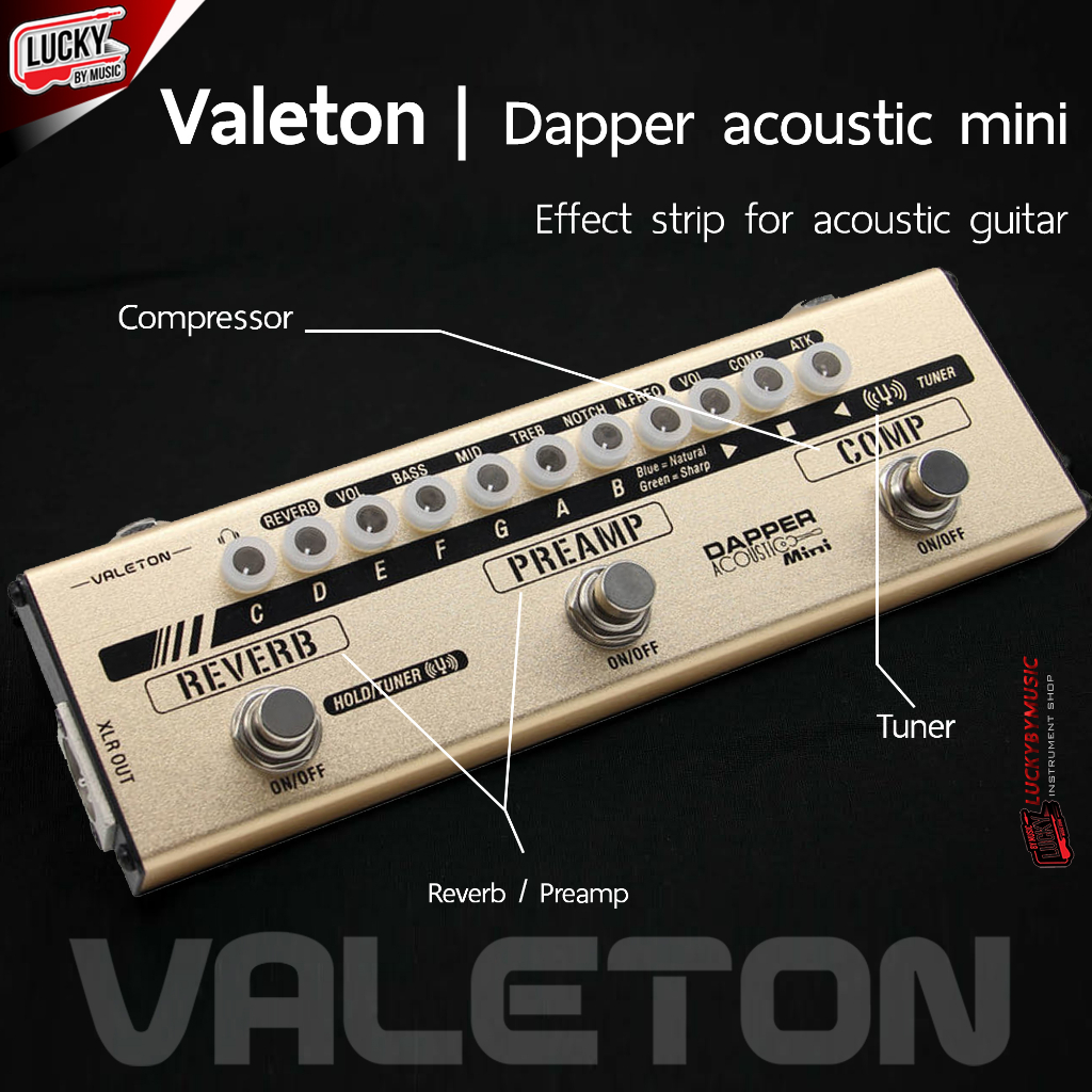 [ส่วนลด20%!🔥] Valeton เอฟเฟคกีต้าร์โปร่ง Dapper Acoustic Mini เอฟเฟคกีต้าร์โปร่ง ฟังก์ชั่นการใช้งานค