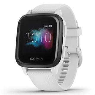 Garmin Venu Sq Music Smart Watch, GPS Smartwatch with Bright Touchscreen (White / Slate) (010-02426-84)