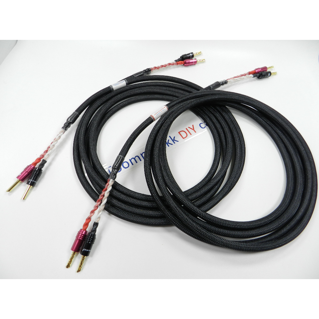 สายลำโพงรุ่นกลาง Canare quad star 4S8 หัวเสียบ Paliccs BFA (แบบสองเส้นคู่ สำหรับลำโพงซ้าย-ขวา)