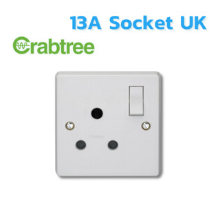 CRABTREE เต้ารับแบบมีม่าน  15A 1 Gang Switched Socket Fully Rated to 15A. Safety Shutter System.