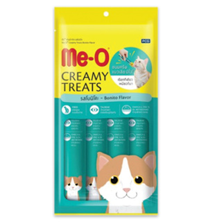 Me-O Creamy Treats มีโอ ครีมมี่ ทรีต ขนมแมวเลีย รสโบนิโตะ (60g) อาหารแมว
