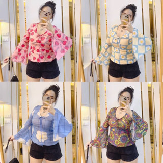 🌸เสื้อแขนกระดิ่งมีมัดโบว สาวอวบ [Aila Plussize]