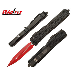 มีดออโต้ Microtech Ultratech Sith Lord D/E OTF Automatic Knife Red Blade, Black Handles (122-1SL)