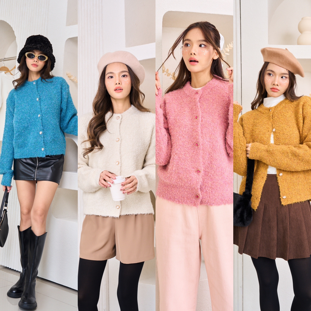 umore.made 🌷 พร้อมส่ง Lora knit cardigan คาดิแกนไหมพรม กระดุมMoonstone น่ารักมากๆๆๆ💞