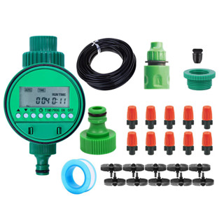 24Hไทย🚚,ชุด 10M Garden irrigation LCD Digital Water Timer เครื่องตั้งเวลารดน้ำอัตโนมัติแบบอิเล็กทรอนิกส์ Sprinkler timer