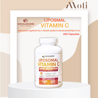 Wholesome Wellness Liposomal Vitamin C 1500 mg (200 Capsules) เสริมสร้างภูมิคุ้มกัน ป้องกันการขาดธาตุเหล็ก