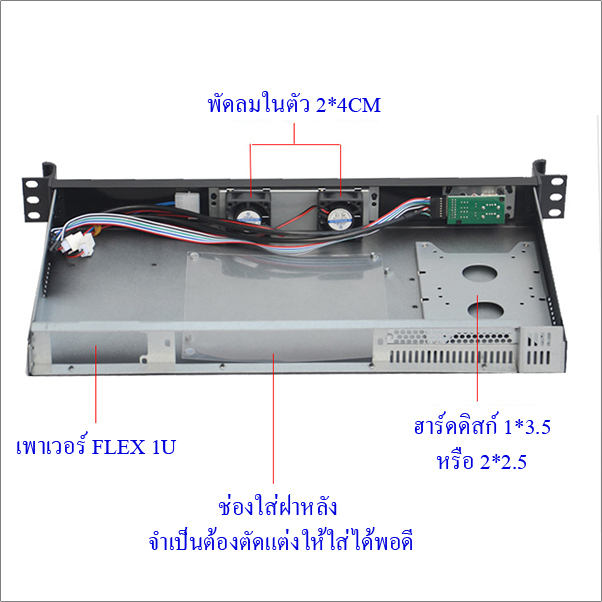 เคส แร็ค 1U 1.2U 1U250 1.2U250 FLEX ITX RACK CHASSIS SERVER CASE COMPUTER WORKSTATION COMWORK ราคา ถูกที่สุด ดีลบีเคเค แกลเลอรีภาพที่ 3