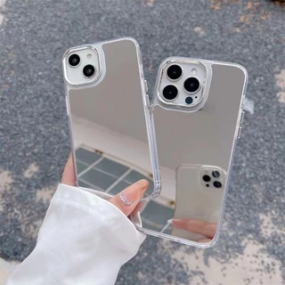 INS เคสไอโฟน Case เคส iPhone 17 16 11 13 15 14 12 Pro Max เคสไอโฟน11 13promax กรณี TPU อ่อน กรณีกระจกแต่งหน้าสำหรับ