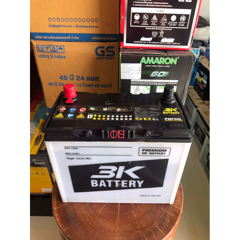 แบตเตอรี่มือสอง 3K PMF50L MF 50แอมป์ (50B24L) แบตเตอรี่รถเก๋งมือสอง