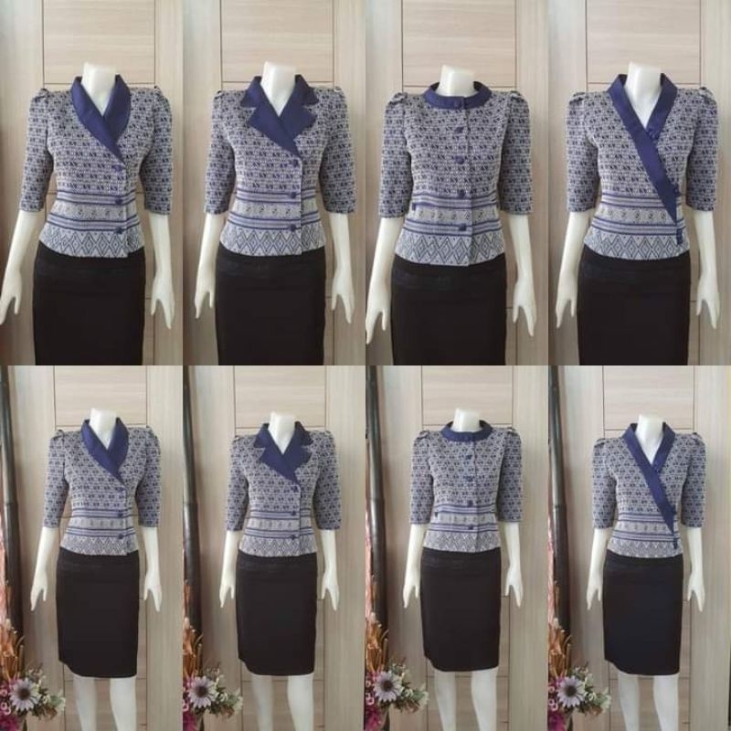 เสื้อผ้าทอลายโทนสีน้ำเงินคราม( อก34"-42")