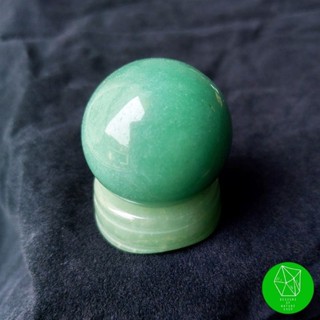 หินกรีนอะเวนจูรีนทรงกลมพร้อมฐาน(Green Aventurine)