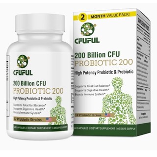 Probiotic Cfuful 200 Billion CFU Probiotic 200 High Potency 60 Capsules