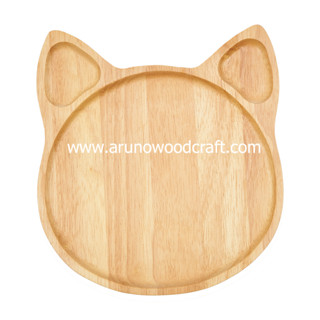 จานไม้หน้าแมว W 6" x L 8" l CAT PLATE W 6" x L 8"