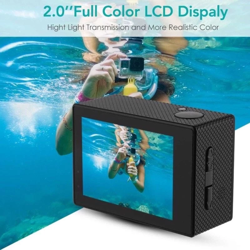 กล้องติดหมวก 4K Action Camera  ติดแฮนด์จักรยาน ติดหมวกมอเตอร์ไซค์ ถ่ายใต้น้ำ เชื่อมต่อ WIFIผ่านมือถือได้  อุปกรณ์ครบชุด thumbnail 6