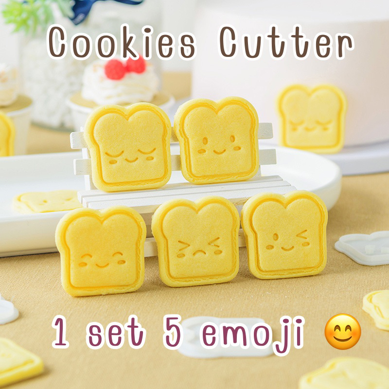 Bakery D'VER พิมพ์ตัดคุกกี้ลาย emoji หน้าขนมปัง(ยกเซ็ท) พิมพ์กดคุ้กกี้ Cookies Cutter พิมพ์ทาร์ต