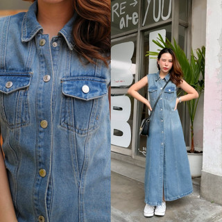 MASS Plus Collection : Dress - Denim Long👋ปัดซ้ายที่รูปเพื่อดูขนาดสินค้า