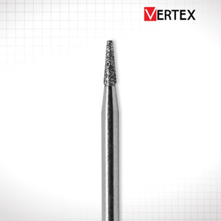 (VERTEX 1กล่อง5ตัว) Diamond Bur หัวกรอไดมอนด์ หัวกรอกากเพชร ทรง Tapered flat-ended – 845 Standard