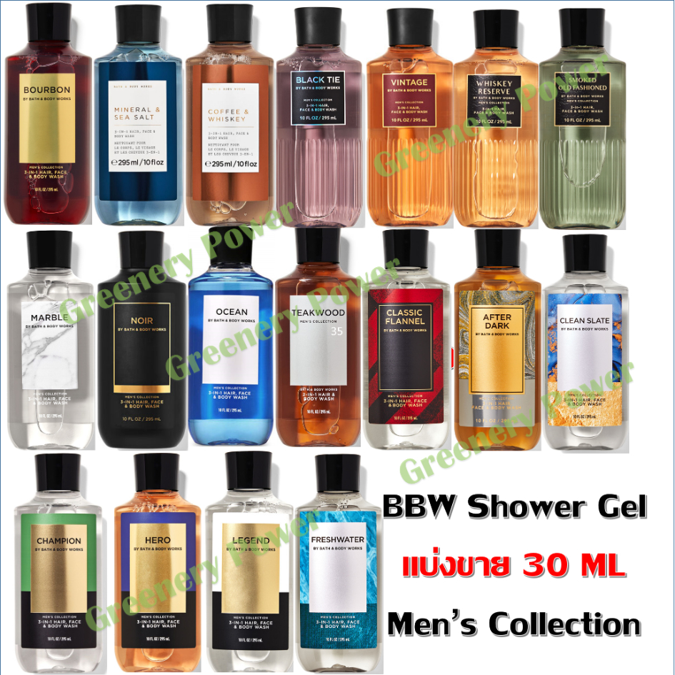 แบ่งขาย 15,30ml BBW bath & body works 2in1 Hair & Body wash gel soap men collection