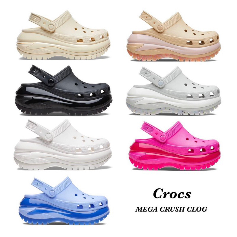 Buy 1pair get 4 Jibbitzs free รองเท้าแตะผู้หญิง Crocs Classic MEGA CRUSH SANDAL รองเท้าผู้หญิงแบบรัดส้น เพื่อสุขภาพ