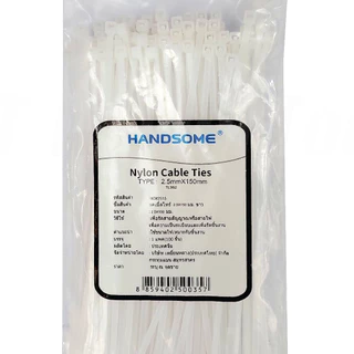 HANDSOME​ สายรัด cabile tie​ 4, 6, 8, 10, 12, 14 นิ้ว​ 1ถุง 100 เส้น​ ดำ, ขาว เคเบิ้ลไทร์ ​ หนวดกุ้ง ซิปพลาสติก​