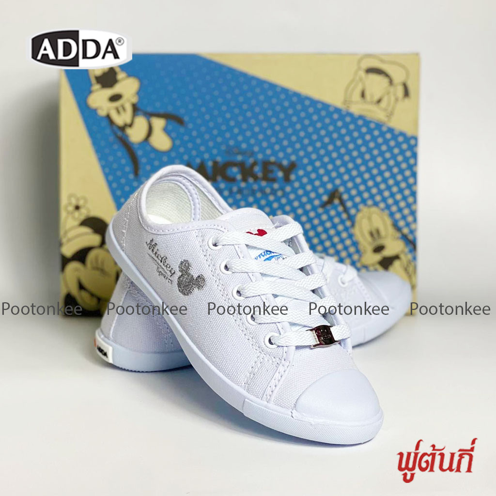 สินค้าลดราคา ADDA รองเท้านักเรียนหญิง รองเท้าผ้าใบ พละ Mickey รุ่น 41H04 ไซส์ 31-40 ของเเท้ พร้อมส่ง