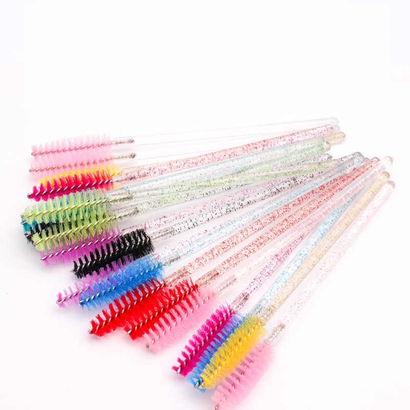 แปรงปัดขนตา ด้ามคริตตอน 50ชิ้น แปรงปัดขนตา แปรงปัดคิ้ว มีหลายสีให้เลือก