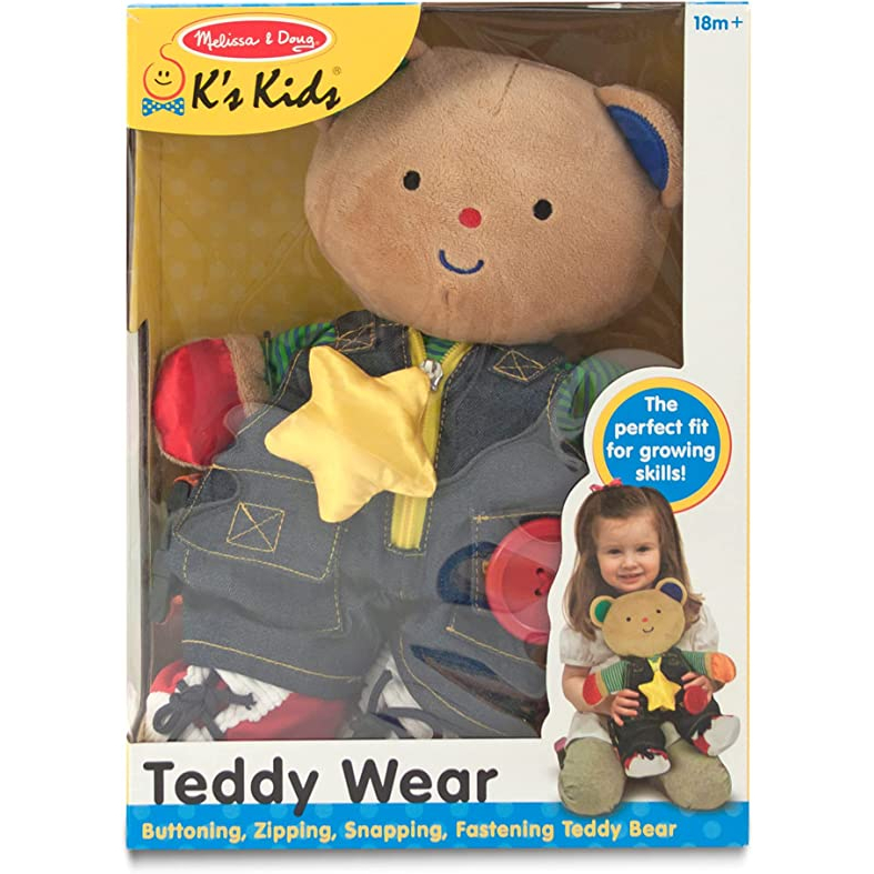 👚👖ตุ๊กตาหมีกิจกรรม  ฝึกแต่งตัว🧸 Melissa &amp; Doug K's Kids - Teddy Wear Stuffed Bear👟🧦