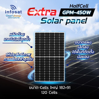 infosat แผงเก็บตะวันโซลาร์เซลล์ GPM-450W Mono