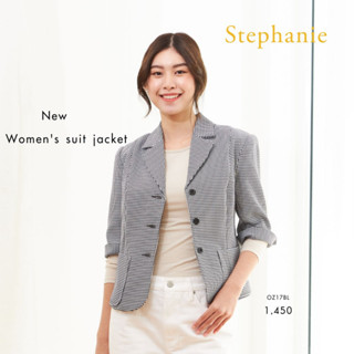 GSP Stephanie เสื้อแจ็คเก๊ต แขนยาว สีขาวดำ (OZ17BL)