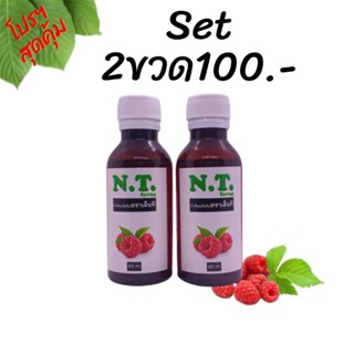 NT Syrup น้ำหวานเข้มข้นกลิ่นราสเบอร์รี่ตราเอ็นที ( 2 ขวด 100 )