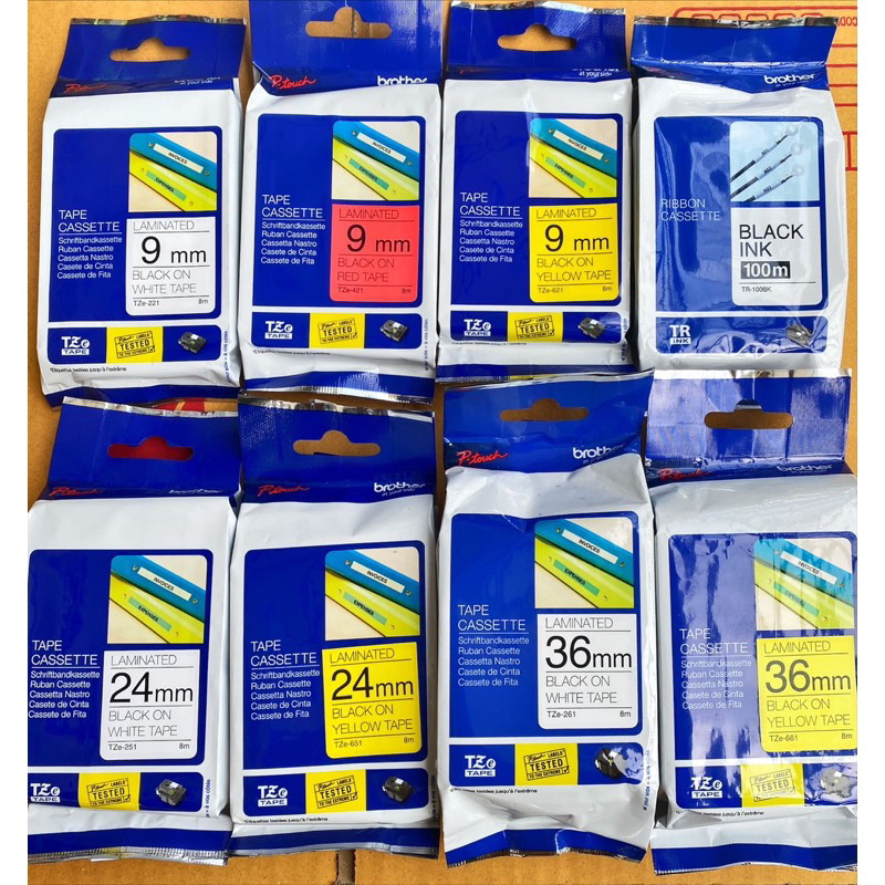 SALE BROTHER Label Tape เทปพิมพ์ฉลาก เทปพิมพ์อักษร **ของแท้ ถูกมาก**9m./24m./36m./100m*