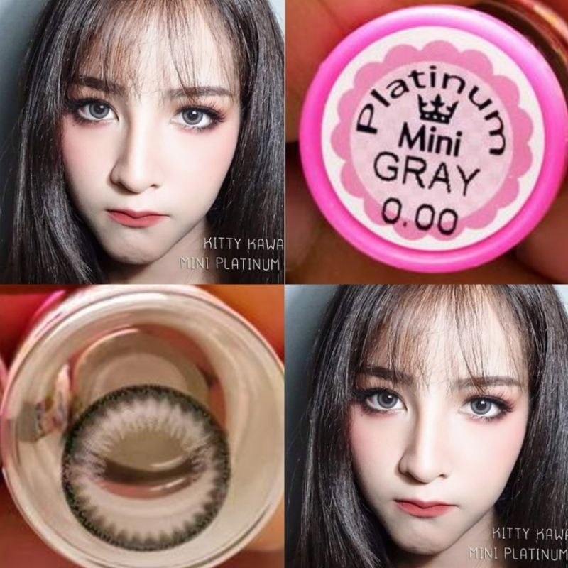 คอนแทคเลนส์ รุ่น Mini  Platinum สีเทา/ตาล Gray/Brown มีค่าสายตาปกติ (0.00)