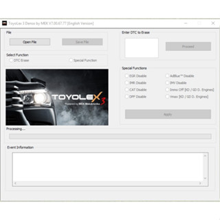 Toyolex 3 โปรแกรมปิด DTC Toyota ปลดความเร็วปลาย ปิดระบบCAT ปิดระบบEGR ปิดระบบIMMO 1 licenseต่อ1เครื่อง