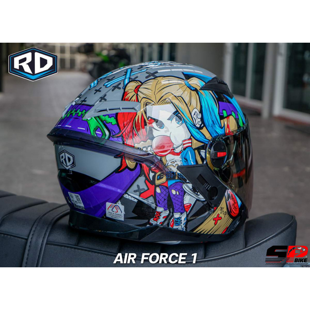 หมวกกันน็อคครึ่งใบ RD AIRFORCE ลายใหม่ ส่งไว !! 320SP ราชพฤกษ์ ราคา ถูกที่สุด ดีลบีเคเค แกลเลอรีภาพที่ 5