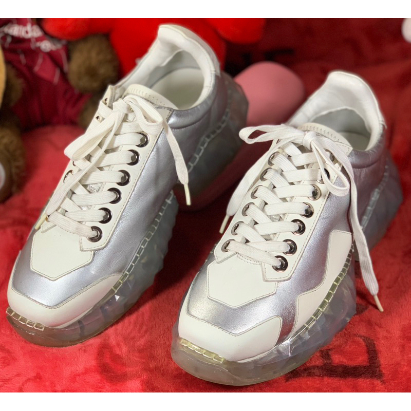 รองเท้าผ้าใบ JIMMY CHOO DIAMOND SNEAKERS - WHITE size38 มือ2 แท้🥾