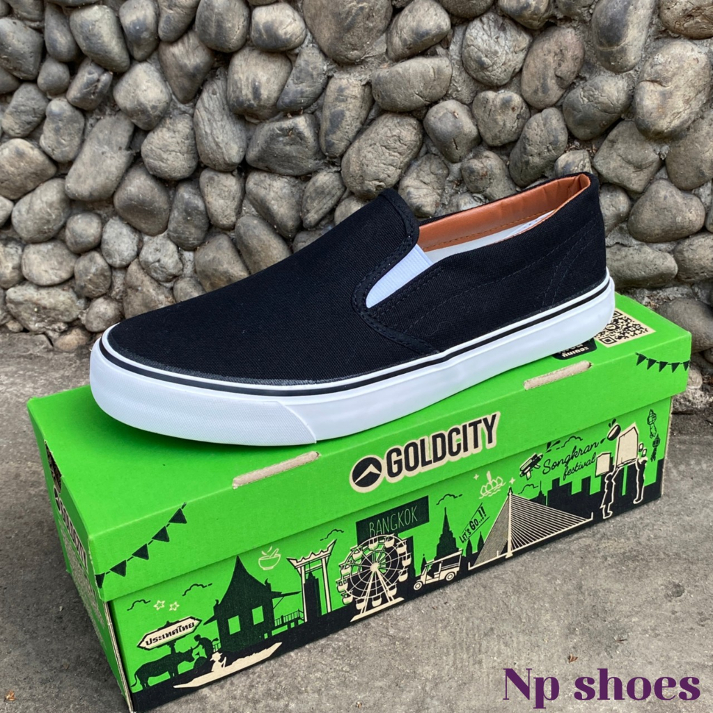 (ลูกค้าใหม่ราคา1บาท)🩴รองเท้าผ้าใบ GOLDCITY 🩴สลิปออน รุ่นNS011 รองเท้าผ้าใบผู้ชาย