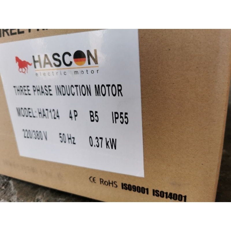 HASCON​ Motor​ 0.37kw. 4P​ B3 B5 220/380v.​ 3Ph มอเตอร์​ 1/2แรง​ 4โพล​ ขาตั้ง หน้าแปลน​ ไฟ​ 3เฟส - รูปที่ 4