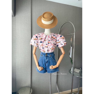 Original Korea cotton Balloon Blouse เสื้อคอแต่งปกวี แขนบอลลูน ทรงน่ารักมากค่า