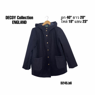 DECOY collection England เสื้อกันหนาว เสื้อแจ็คเก็ตสีน้ำเงิน อก 40 D245.b6