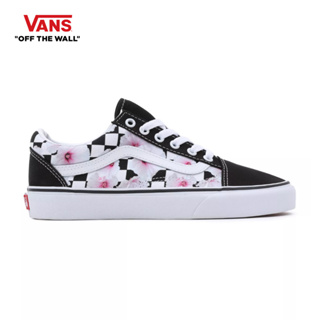 VANS OLD SKOOL - HIBISCUS CHECK BLACK  รองเท้าผ้าใบ ชาย หญิง