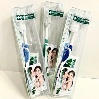 Dentiste travel set แปรงสีฟันขนนุ่ม นวัตกรรมใหม่จากญี่ปุ่น 1 ด้าม พร้อมยาสีฟันขนาด 20 กรัม แพ๊คมาคู่กีในกระเป๋าซองซิป