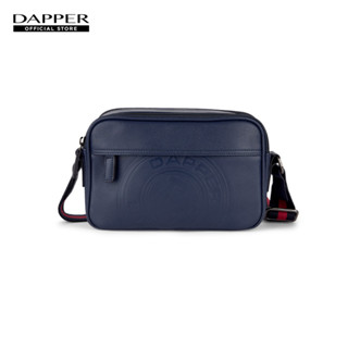 DAPPER กระเป๋าสะพายข้าง DP Logo Stamp Saffiano สีกรมท่า (BM5N1/1192SF1)