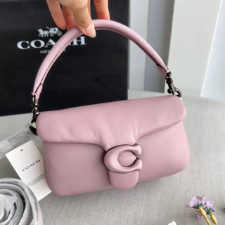 🎀 (สด-ผ่อน) กระเป๋า 7 นิ้ว งาน Shop สีม่วงอ่อน C3880 / C7876 Coach Pillow Tabby Shoulder Bag 18