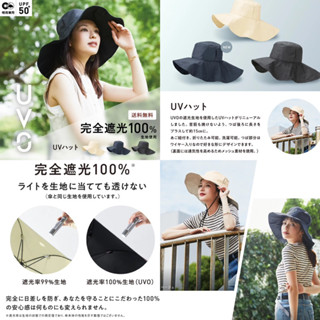 WPC UV HAT UVO 100%  หมวกกันรังสีUV ป้องกันแสงแดดจากญี่ปุ่น ช่วยป้องกันรังสีUVถึง100%