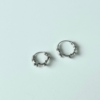 cchershop : silver925 ต่างหูห่วงเงินแท้ hoop earring with cherry🍒 ต่างหูห่วง เงินแท้925